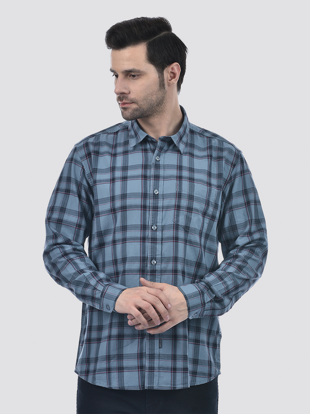 Numero Uno Men Checkered Blue Shirt